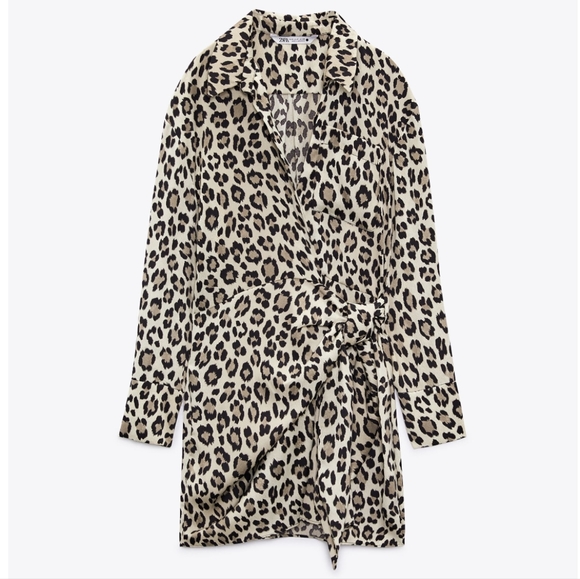 Zara LEOPARD Print WRAP Dress - Picture 8 of 10